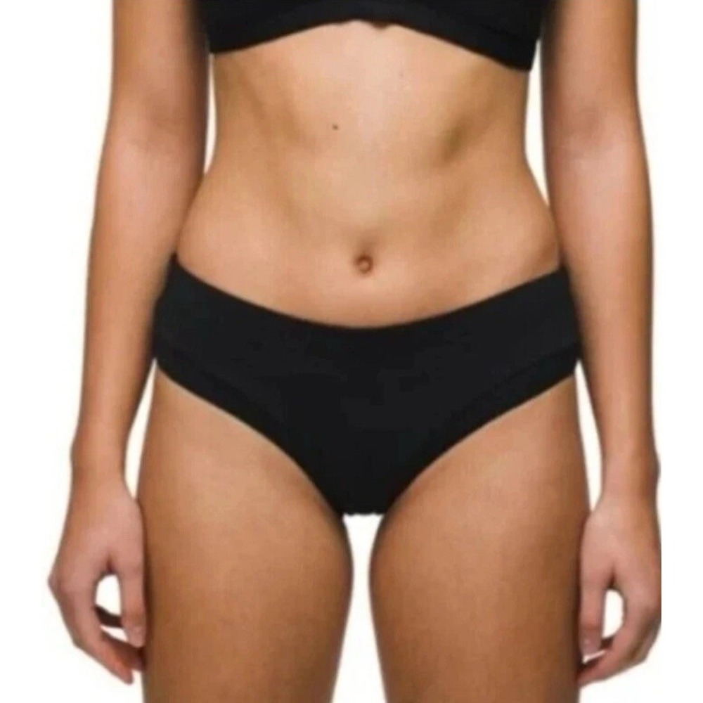 Prana Upswell Bottom Bikini Cheeky Summer‎ Neutral Minimalist Poolside Black XS